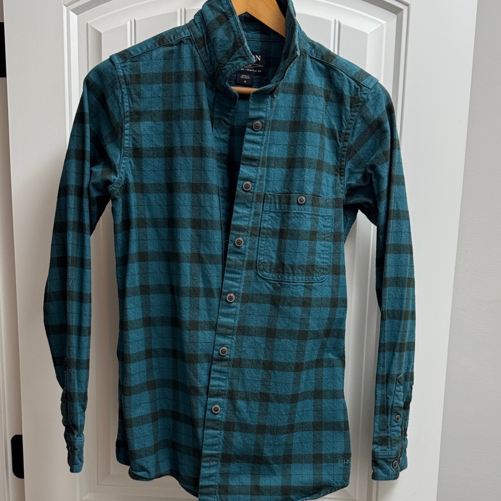 Women’s Filson Teal And Black Plaid Alaskan Guide Shirt Flannel